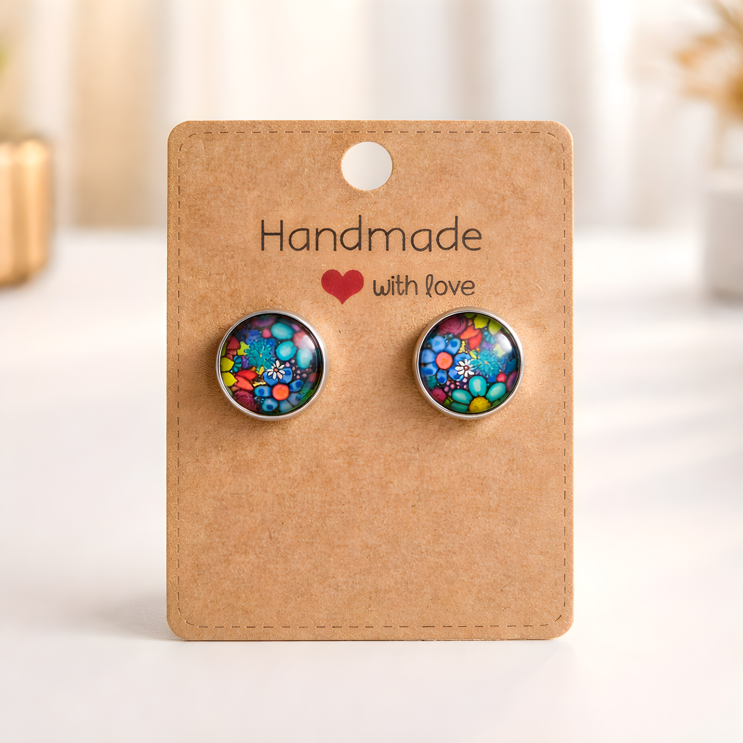 Cabochon Ohrringe „Color Bloom“