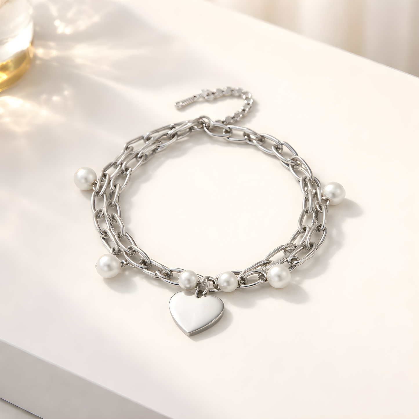 Silver Heart Charm Bracelet