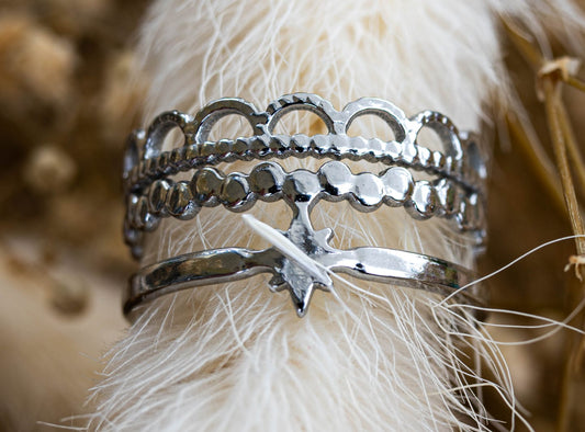 ✨ Ring „Silver Crown Star“ – Edelstahl in Silber ✨