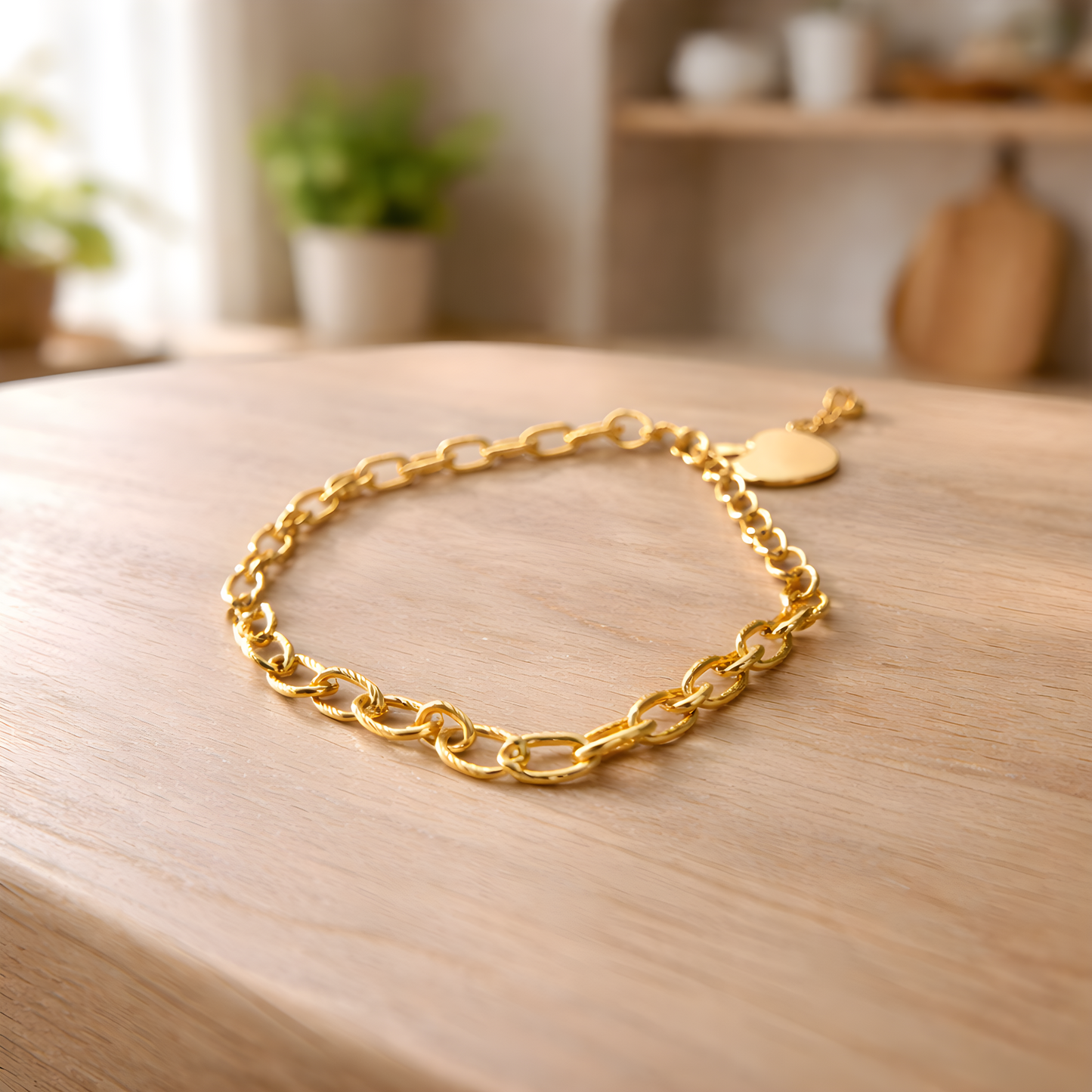 Golden Twist Chain Bracelet