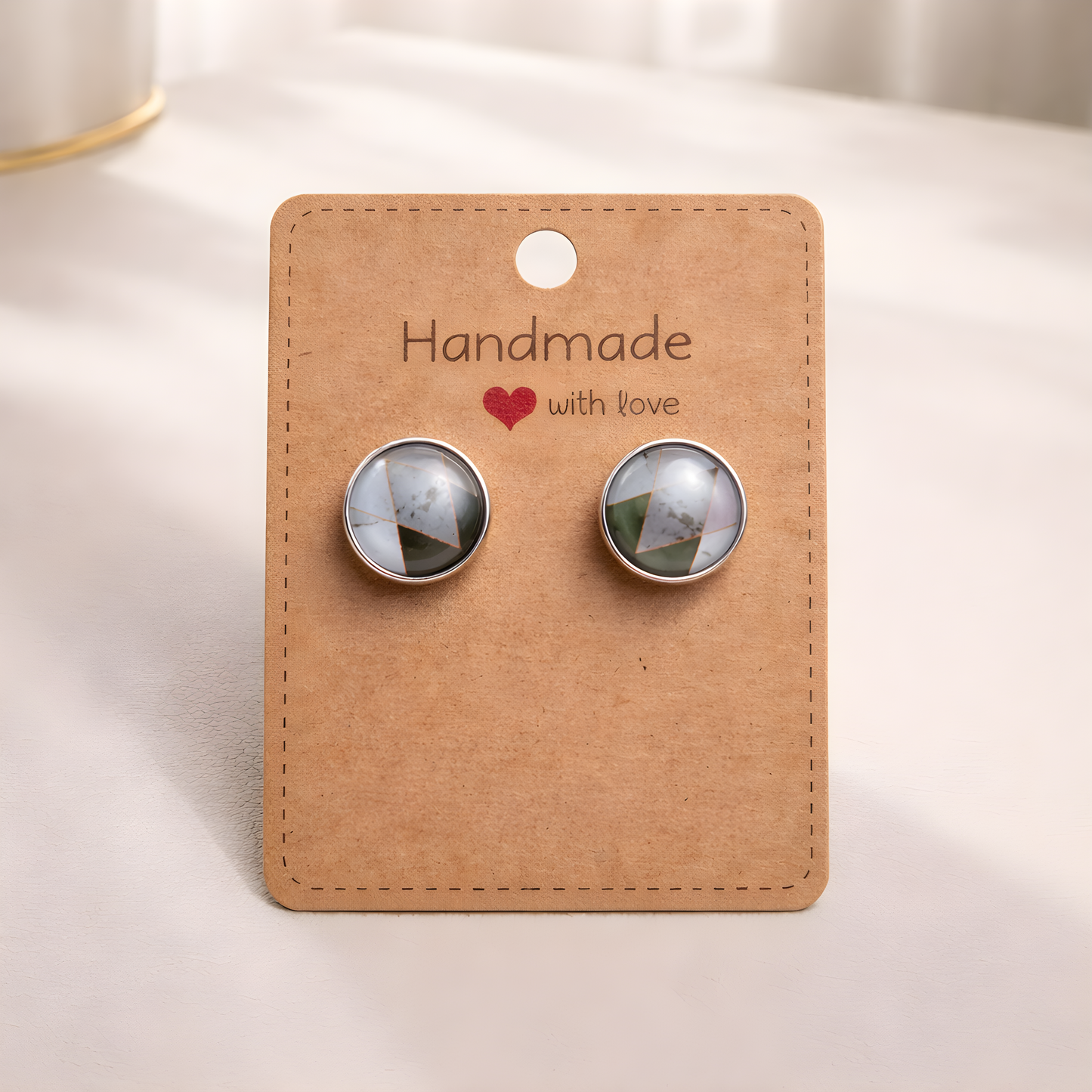 Cabochon Ohrringe „Soft Geometry“