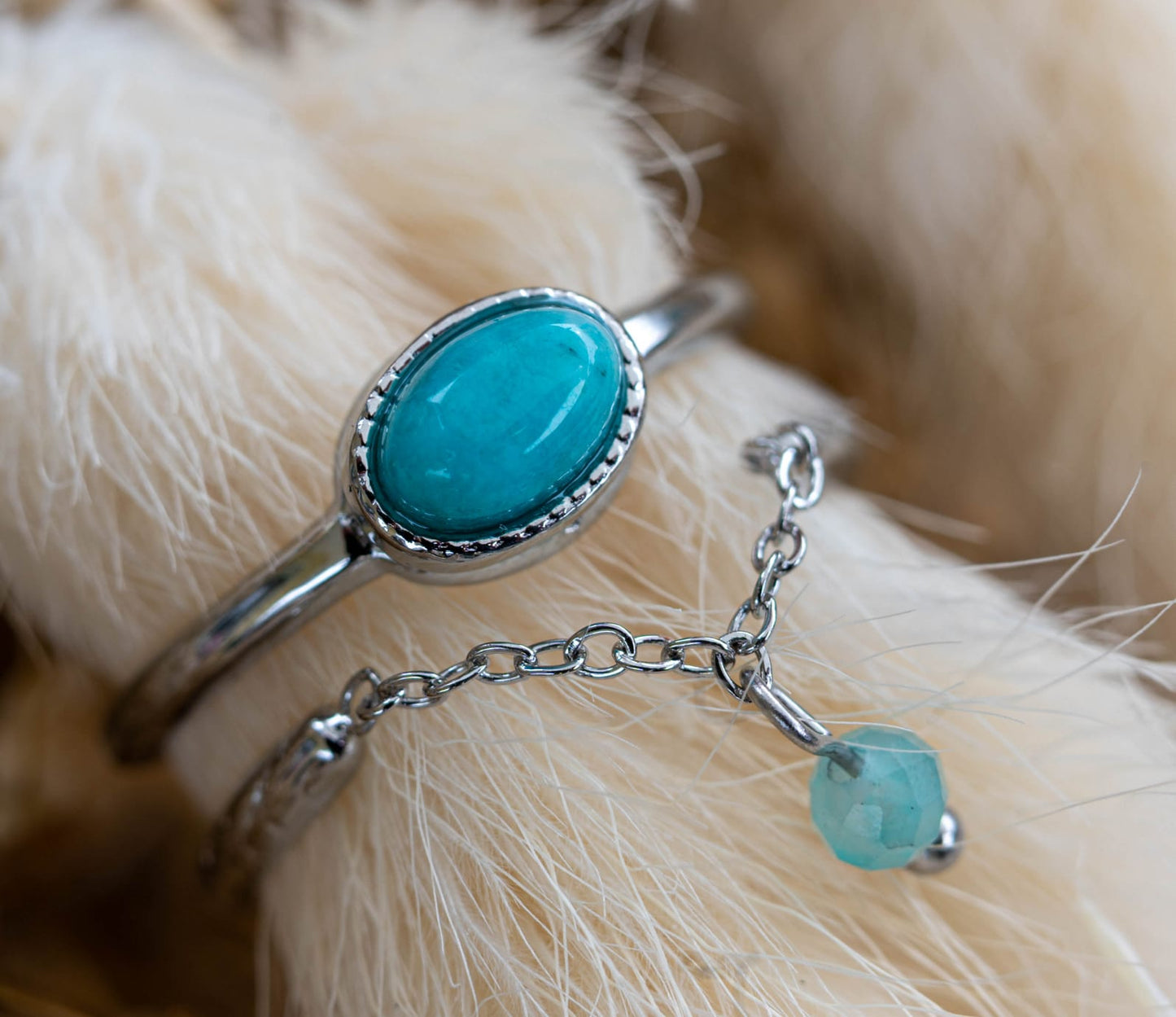 ✨ Ring „Silver Turquoise Dream“ – Edelstahl & Naturstein in Türkis ✨