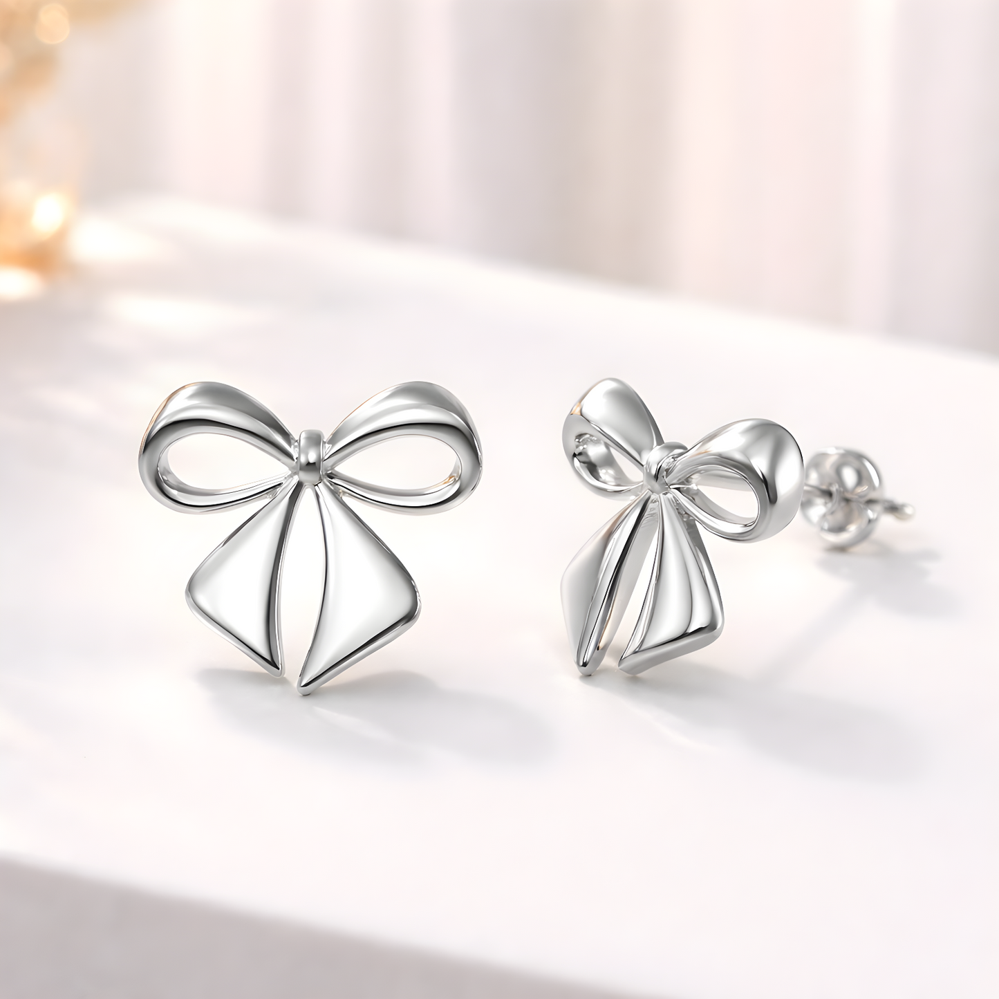 Silver Bow Earrings