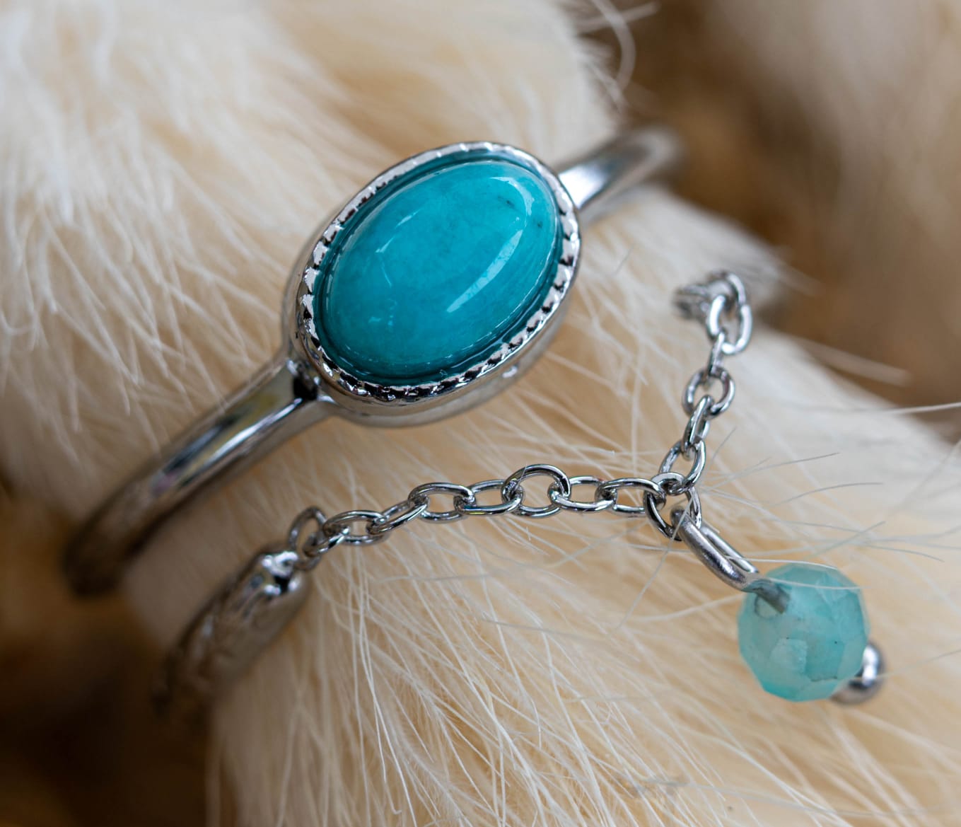 ✨ Ring „Silver Turquoise Dream“ – Edelstahl & Naturstein in Türkis ✨