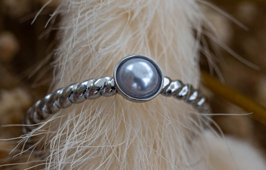 ✨ Ring „Silver Pearl“ – Edelstahl in Silber ✨