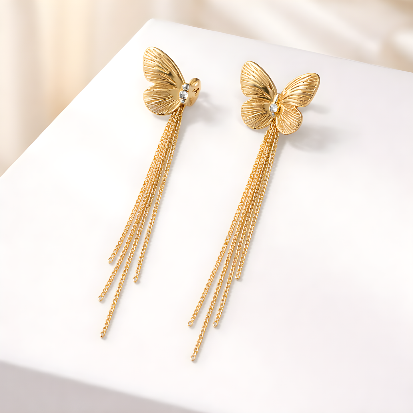 Golden Butterfly Flow Earrings