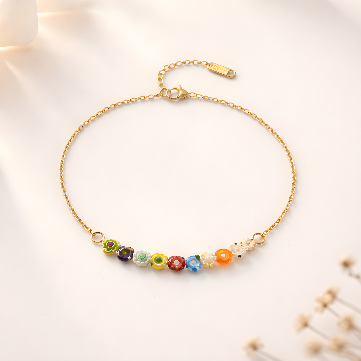 Rainbow Bloom Anklet