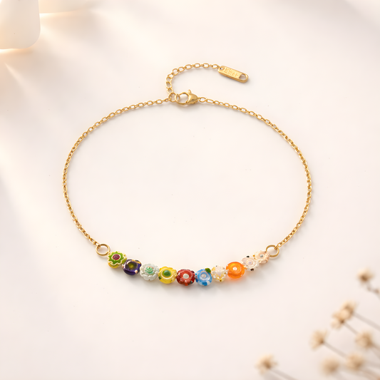 Rainbow Bloom Anklet