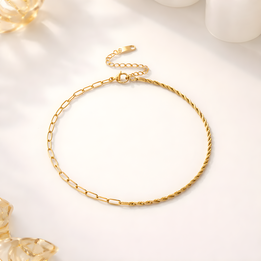 Golden Dual Chain Anklet