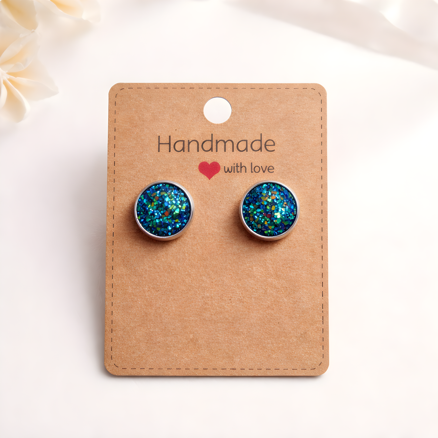 Cabochon Ohrringe „Ocean Sparkle“