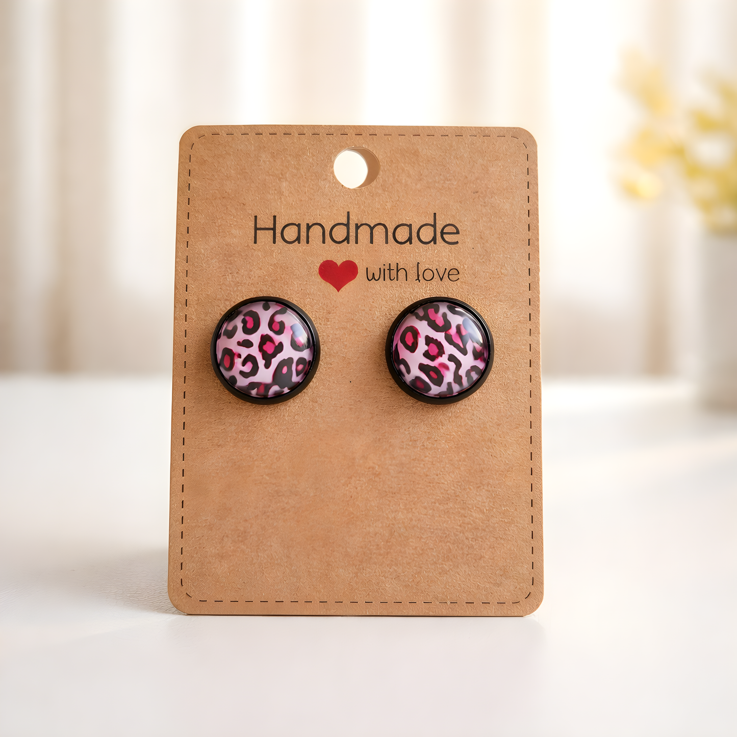 Cabochon Ohrringe „Pink Wild“