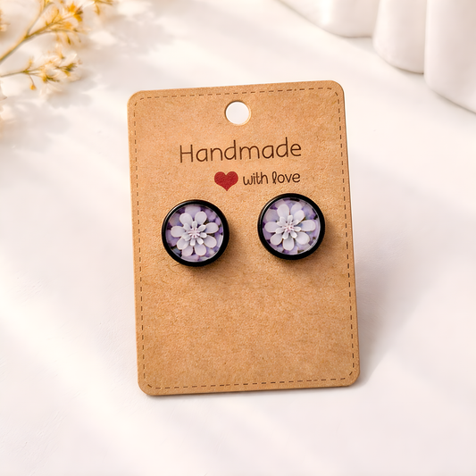 Cabochon Ohrringe „Lilac Bloom“