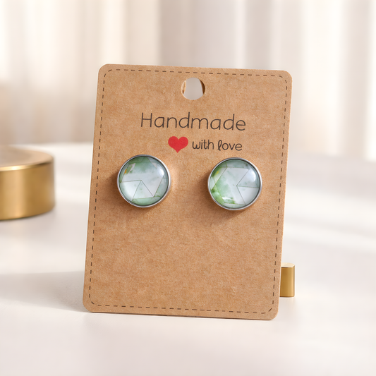 Cabochon Ohrringe „Green Marble“