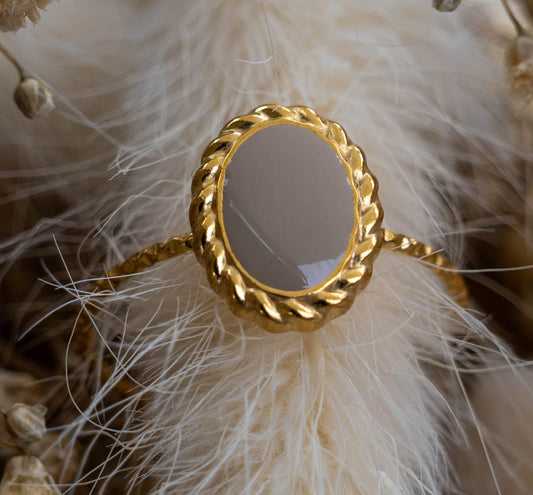 Golden Enamel Oval