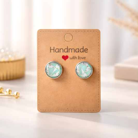 Mint Marmor Ohrstecker