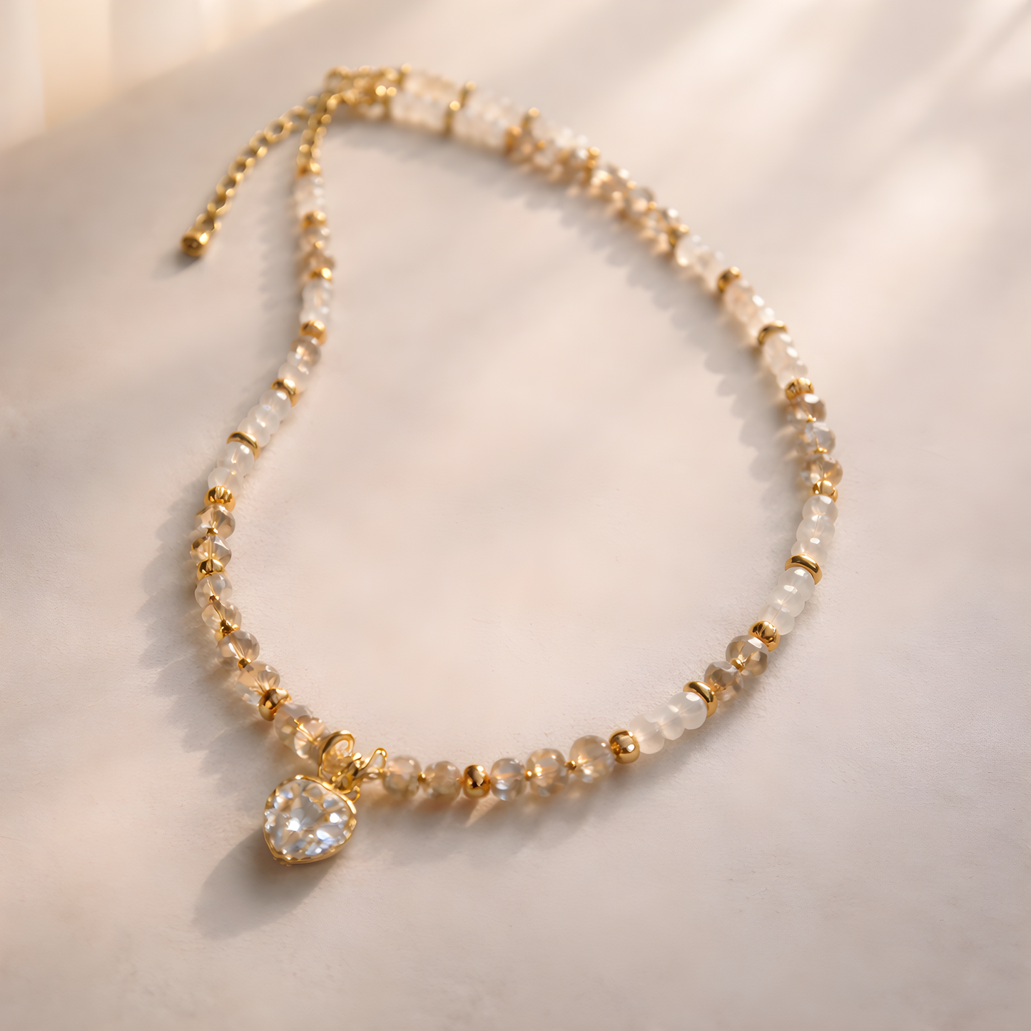 Golden Heart Glow Necklace